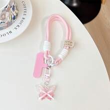 1 chiếc dây đeo cổ tay ngắn dệt thủ công + kẹp + dây đeo hình bướm chuyển màu, được thiết kế dành cho nữ, tương thích với túi xách, móc khóa, máy ảnh, đồ trang trí, thích hợp làm quà tặng cho mẹ, gia đình, bạn bè, sinh nhật, quà tặng điện thoại dịp lễ. - Nhiều màu - Xem 8