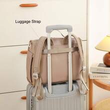 绣有“MAMA”字样的背包，带拉杆和妈妈尿布包，卡其色手提包，带婴儿车挂钩 - 彩色 - 查看 4