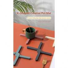 Multifunctional TPR Kitchen Heat Insulation Mat - High Temperature Resistant Non-Slip Pot Holder, Foldable Tabletop Placemat With Cross Design Cup Holder - View 4