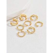 8pcs Chain Design Ear Cuff Copper Jewelry - Yellow Gold - View 5