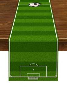 Taplak Meja Motif Lapangan Sepak Bola, Dekorasi Meja Pesta Sepak Bola, Dapat Dicuci, Tema Olahraga, Taplak Meja Dapur/Ruang Makan, Dekorasi Pesta Olahraga untuk Hadiah Ulang Tahun Anak Laki-Laki - Hijau - View 7