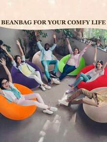 1pc Inflatable Sofa, Inflatable Slouchy Sofa, PVC Single-Person Sphere Sofa, Foldable Outdoor Leisure Sofa Chair (Gray Or Black Bottom, Random Delivery) - Khaki - View 5