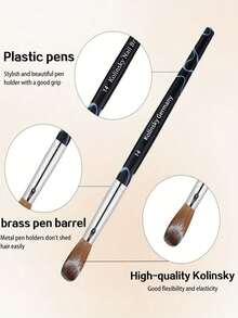 1支黑色棒状美甲水晶笔雕刻刷水晶液态水晶粉延长美甲工具貂毛美甲刷 - 彩色 - 查看 6