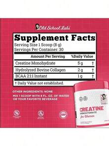 Women's Premium Creatine Monhydrate And Collagen+BCAA Blend-Muscle Support, Hair&Nails Strength, 30 Servings, No Sugar, No Artificial Additives, Dietary Supplement, 8.46oz 1 PCS - 1件 - 查看 2