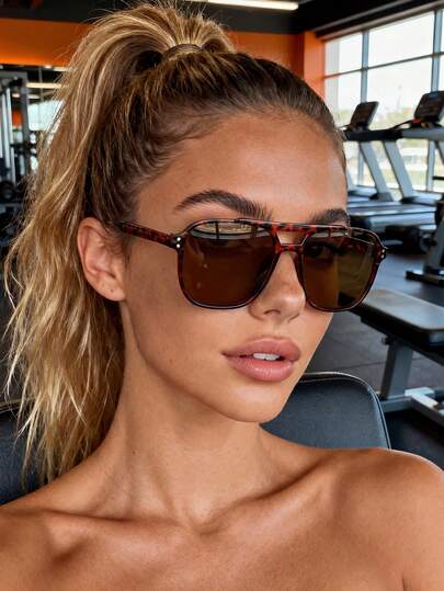 1 Pair Unisex Bohemian Style Pilot Sunglasses, Suitable For Summer Beach Vacation, Outdoor Travel, Also Great For Holiday, Beach, Travel, Casual Driving