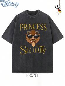 Disney Officially Licensed Graphic T Shirts 100 Percent Cotton  Shirt, Chip 'n' Dale Double Trouble Couple T-Shirt, Unisex, Washed 230g, Retro Vintage, Crew Neck Short Sleeve, Casual Daily Wear - màu đen - Xem 2