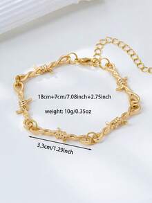 1 chiếc vòng tay bện cao cấp, tối giản, đa năng, thanh lịch, độc đáo, làm từ hợp kim, thích hợp cho nữ đeo hàng ngày. - Xoắn Vàng - Xem 5