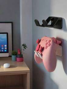 Universal Headphone Stand/Game Controller Holder, Multi-Functional Adhesive Plastic Wall Mount Hook, Compatible With Switch And Game Controllers, Gaming Headset Hanger, Easy-To-Install Sticky Desktop/Wall Mount - View 4