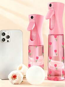 可重复灌装的透明PET旅行喷雾瓶，郁金香图案，多功能细雾喷雾瓶，适合旅行和商务出行，可用于卸妆、头发造型、清洁、植物喷洒、面部保湿等，可连续喷雾。 - 彩色 - 查看 2