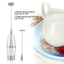 Handheld Electric Milk Frother - Stainless Steel Foam Maker With Spring Whisks For Coffee & Latte,Coffee Service Coffee Accessories - View 2