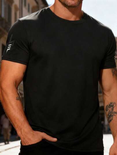 Men's Quick-Dry T-Shirt - Lightweight Breathable Casual Summer Top Black