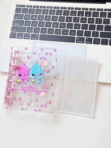 1pc Transparent Spiral Notebook, 3D Embossed Diamond Sticker Spiral Notebook, Sticker Book, KPOP Photo Card Storage Notebook, Double-Ring Soft Leather Transparent Spiral Notebook, Handmade DIY Diary, Photo Album, Sticker Book, Notebook, Scrapbook, Planner, School & Office Supplies - Multicolor - View 10