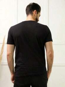 Camiseta Estampada Moda Unissex Barcos À Vela Com Pássaros 100% Algodão - Preto - Visão 4