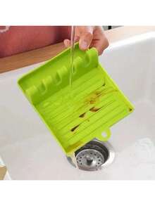 1pc Multi-Function Silicone Spoon/Spatula Holder, Utensil Rack, Versatile Kitchen Tool Organizer - Multicolor - View 8