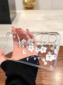 1个柔软硅胶手机壳，饰有优雅的花卉蝴蝶图案，兼容华为荣耀、Galaxy A04e/12/A13/A14/A34/A50/A52/A53/A54/S21/S22/S23/S24/S25/S25 Ultra/S25 FE/S26/S26 Plus/S26 Ultra/S26 Edge、6A/7A/8A、12T/13T/15T/15T Pro - 無色 - 查看 3