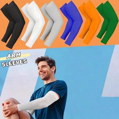 1 Pair Breathable Arm Sleeves, Unisex, UV Protection Quick Dry, Suitable For Outdoor Sports Like Hiking, Running, Cycling, Driving And Basketball