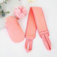 3pcs/Set Home Bath Exfoliating Towel, Powerful Back Scrubber, Bathing Accessories Set - Bath Towel + Back Stretcher + Bath Sponge - View 12