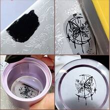 Nail Art Stamping Plate, Butterfly Wing Liquid Nail Decals, Bowknot Nail Stamp Template, Transparent Nail Stamping Silicone Stamp, Nail Art Tools - Black - View 6