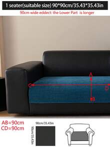 1 pezzo Fodera per cuscino del divano in chenille confortevole, cuscino per seduta di divano moderno e minimalista antiscivolo, copridivano antipolvere e lavabile, di colore blu fresco e alla moda, morbido e resistente allo sbiadimento, coperta protettiva adatta agli animali domestici, regolabile per divani ad angolo, adatta per camera da letto, ufficio, combinazione di mobili per il soggiorno, divano a L e divani a 1/2/3/4 posti - Blu - Visualizzare 17