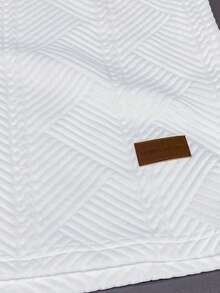 1 chiếc áo polo vải trắng có họa tiết, cổ bẻ - trắng - Xem 5