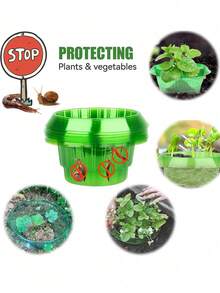 Protectores de plantas tipo campana de jardín, collares de protección de plantas redondos de plástico, barrera de defensa contra caracoles y babosas, cubiertas de protección químicamente libres para verduras y flores - A - Ver 5