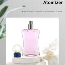 1pc,100ml Empty Perfume Bottle – Transparent Curved Glass Bottle With Fine Mist Sprayer And Round Cap, Refillable Aromatherapy Atomizer For Travel - 100ml Slim Waist Bottle - View 5