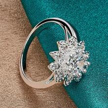 Nhẫn bạc 925 mạ hình hoa hướng dương đính đá Zirconia, size 7-10, dành cho nữ, thích hợp cho đám cưới, tiệc tùng. - Bạc - Xem 3