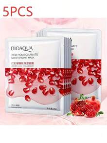 1/3/5/10片装红石榴寡肽面膜，美白、保湿、滋养、透气、清爽、补水、焕活肌肤，有助于改善干燥肌肤状况，令肌肤柔软、亮泽、年轻！ - 彩色 - 查看 11
