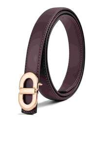 1pc Casual Versatile Gold Buckle Belt, Suitable To Pair With Skirts, Jeans, All Year Round - Beveled Edge Buckle - View 14