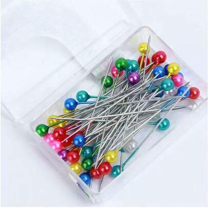 100pcs/400pcs Faux Pearl Decorative Sewing Pins, Round Faux Pearl Head Pins, Quilting Pins, Fabric Pins, Wedding Pearl Flower Pins, Suitable For Crafts, Sewing, Edging, Jewelry DIY Accessories, Colorful Pins For Crafts And Apparel