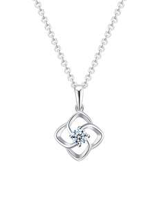 Bộ 3 món trang sức bạc 925 đính đá Moissanite 0.5ct, gồm bông tai và dây chuyền, thích hợp cho nữ giới đeo hàng ngày, dự tiệc, đi nghỉ mát, kỷ niệm ngày cưới, quà tặng trang sức sinh nhật. - Bạc - Xem 2
