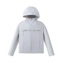 Annil [UPF50+ Cooling] New Thin Outerwear/Skin-Protecting Shirt For Girls With UV Protection And Sunscreen - Silver Cloud Gray - View 11