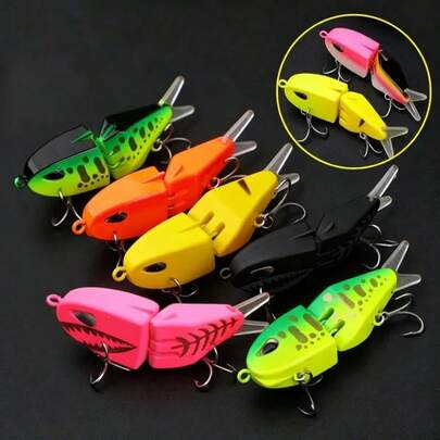 Fishing Lure Slow Sinking Swimbait Bait 60mm 6.5g Multi-Jointed 3D Eyes PVC Material For Bass Trout Predator Lure
