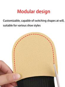 Shoe Sole Heel Repair Patch, Anti-Slip Rubber Sole, Thick Shoe Bottom Reinforcement, Black - Apricot - View 4