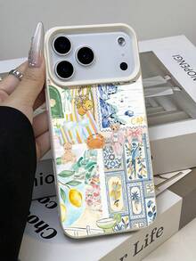 1pc Minimalist Cute Ballet Girl Pattern Litchi Texture Waterproof Shockproof Anti-Slip Soft Phone Case Compatible With Apple/ Phones - Multicolor - View 2