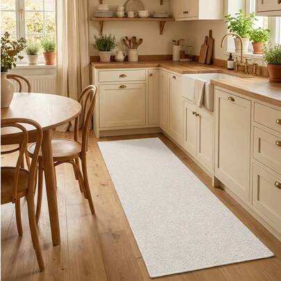 Faux Linen Woven Long Runner Rug, Suitable For Wood Floor Entryway, Laundry Room, Hallway, Bedroom, Kitchen, Living Room And Dining Room, Fashionable Long Mat - Indoor All Season Home Decor, Doormat, Washable And Non-Slip, Ideal For Hallway Rug, Bedroom Rug, Kitchen Rug, Bedside Rug, Home Decor, Kitchen Decor
