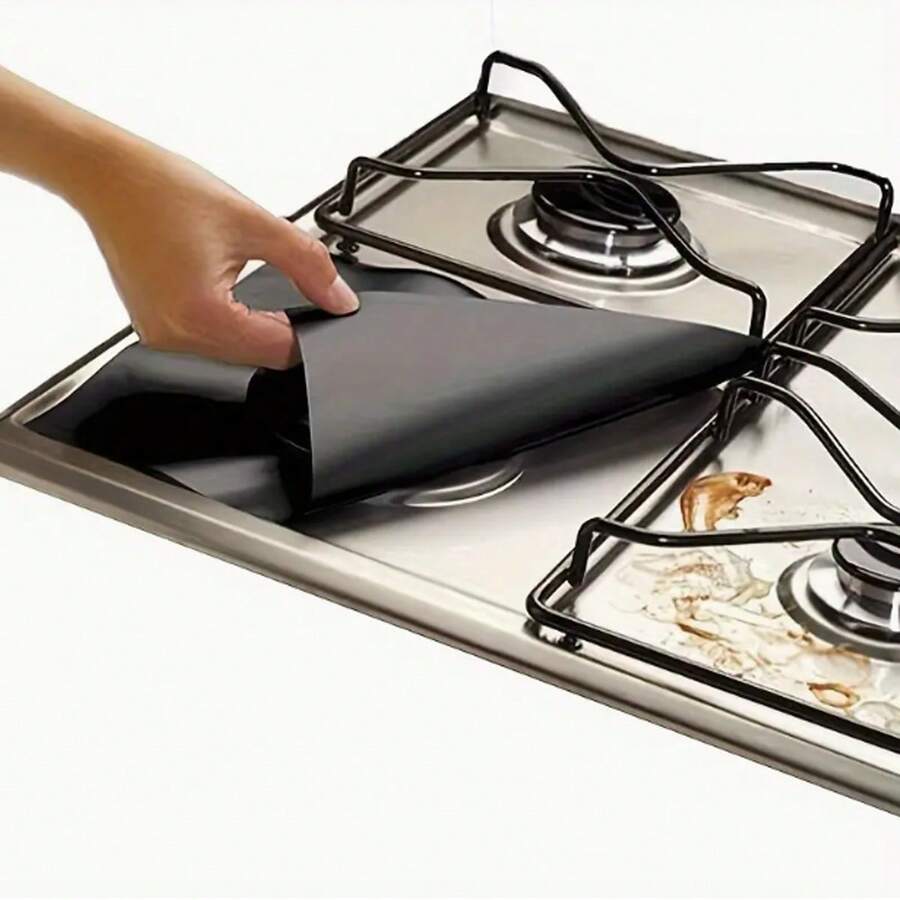 1pc,Premium Quality Reusable Gas Stove Stove Burner Protective Padding Lid - Easy To Clean Kitchen Tools - Black - View 1