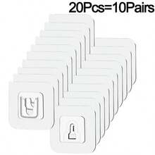 30个自粘式双面隐形无痕墙钩，适用于墙面收纳、浴室厨房等场所 - 均碼 - 查看 15