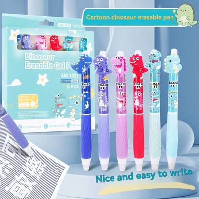 0.5mm Retractable Erasable Ballpoint Pen, Blue Ink, Smooth Writing, Comfortable Grip, Animal Shaped Colorful Barrel, Suitable For Students' Daily Writing, Classroom Notes, Journaling, Doodles, Fun Design To Enhance Learning Interest, Great For School Supplies And Children's Gifts