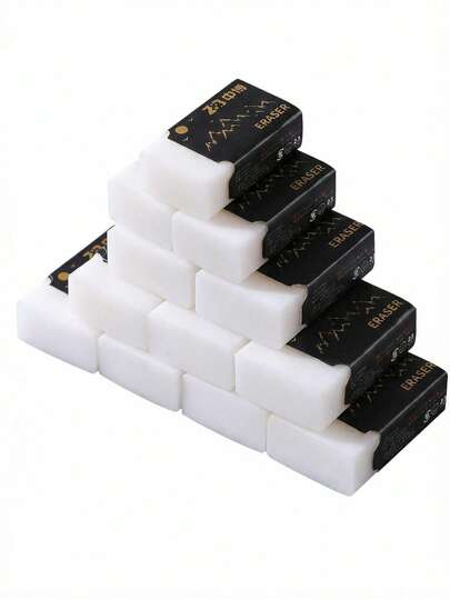 מחק Zhongbo Black Gold | קופסה בת 32 חלקים, עמיד לשנה, מעט פירורים, ללא שאריות, קל לניקוי. חיוני למבחנים של תלמידים, עבודות אמנות, שימוש משרדי, וחובה ללימודים של תלמידי בית ספר יסודי וחטיבת ביניים.