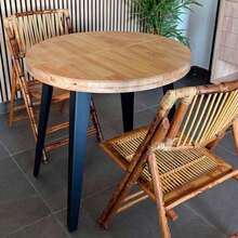 Miroytengo Mesa de Comedor Extensible Ancho 80/120/160 cm Mesa Redonda Berg Comedor Negro y Tono Claro 3 Posiciones con Patas de Metal y Tapa de Madera 80 cm Alto 76 cm Profundidad De 3 a 5 días de envio - Multicolor - Ver 6