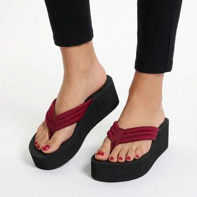 1双女士休闲防滑拖鞋，时尚百搭拖鞋