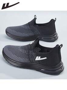 WARRIOR 1 đôi giày thể thao nam thường ngày, thoáng khí, đế mềm đệm khí, chống trượt, bền chắc, kiểu giày lười, nhẹ và thoải mái cho hoạt động hàng ngày và ngoài trời. - màu đen - Xem 3