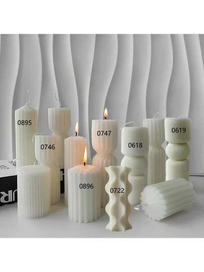 Striped Wave Cylinder DIY Handmade Fragrance Plaster Multifunctional Silicone Mold