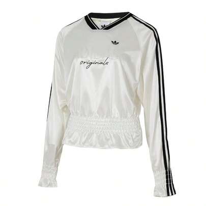 Adidas 女士舒适休闲运动通勤T恤 褶皱针织 KS2879