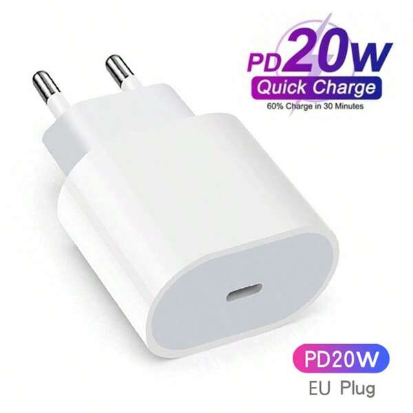 20W Charger Set, EU Plug, 20W PD Multi-Functional Protective Wall Charger, Charger And Fast Data Cable Set, Equipped With 20W Fast Charging Head And Efficient Fast Charging Data Cable, Compatible With Iphone 14 Pro Max/14 Pro/14 Plus/14/13/12/11/8/7/XR/X/ Series, Compatible With Efficient Fast Charging Wall Power Adapter, Suitable For Travel, Office, Dorm And Home Use.