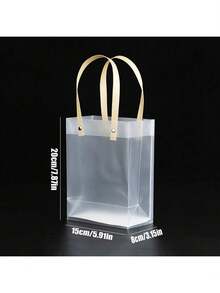 1/2/4pcs Transparent Frosted Gift Bags, Gift Packaging Tote Bags, Candy Bags, Reusable Semi-Transparent Packaging Gift Tote Bags - View 5