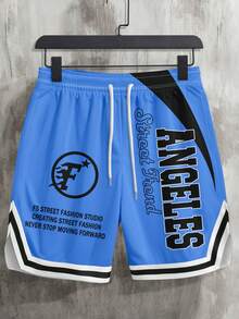 Men's Soft Notch Hem Shorts For Summer Sports - Blue - View 4