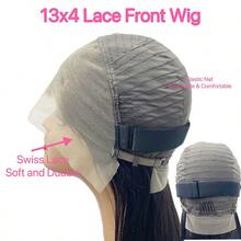 13x4 直发高清蕾丝前额真人发假发 30/40 英寸 13x4 高清透明蕾丝前额巴西假发 女士款 已拔毛 - Natural Black - 查看 8