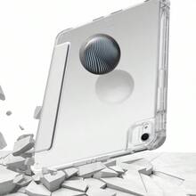 兼容 iPad 翻盖保护套，兼容 iPad A16 2025/Air 11/13 M3 2025/Mini 7 A17/Pro M4 2024/Air M2 2024/Pr 11/13/1.9/第十代/Air 4/5/Mini 6/7/8/9/10.2，以及三星平板电脑，智能睡眠/唤醒三脚架，高清透明后盖，防弯折保护，高级灰色，适合办公、学习和日常使用。 - 灰色 - 查看 6